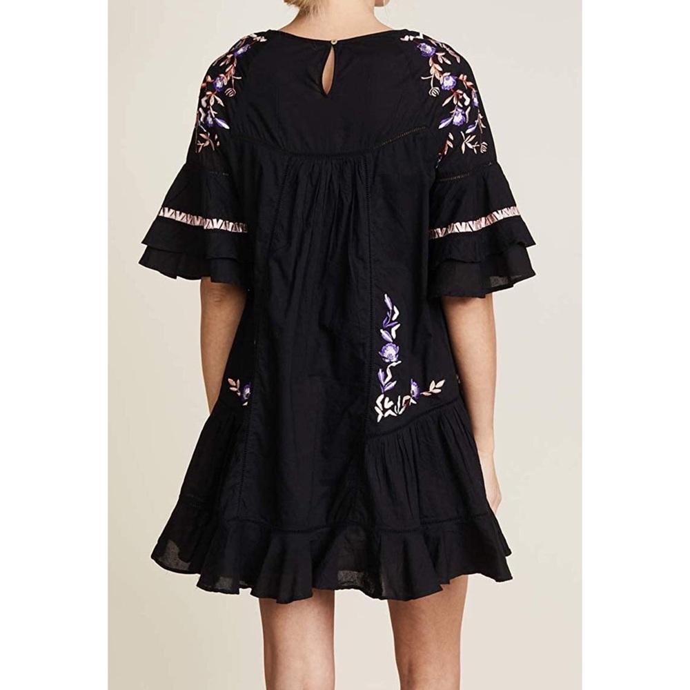 Free People Pavlo Embroidered Ruffle Mini Dress Size XS - Picture 4 of 14